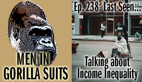 A person begging on a wealthy city street - Last Seen…Talking about Income Inequality – MiGS Ep. 238