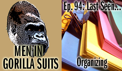 Color coded stacks of paper - Men in Gorilla Suits Ep. 94: Last Seen…Organizing