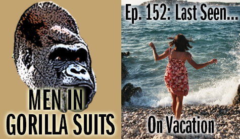 A woman splashed by ocean waves - Men in Gorilla Suits Ep. 152: Last Seen…On Vacation